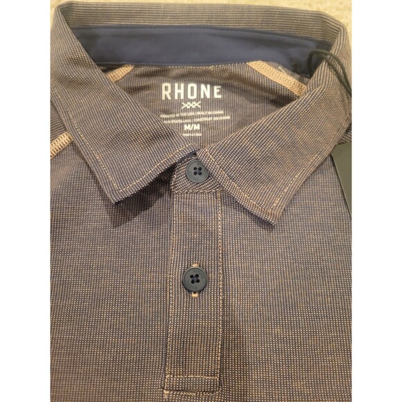 NEW Rhone Delta Pique Short Sleeve Polo Shirt Top Performance Men MED Anti Odor - Picture 10 of 12